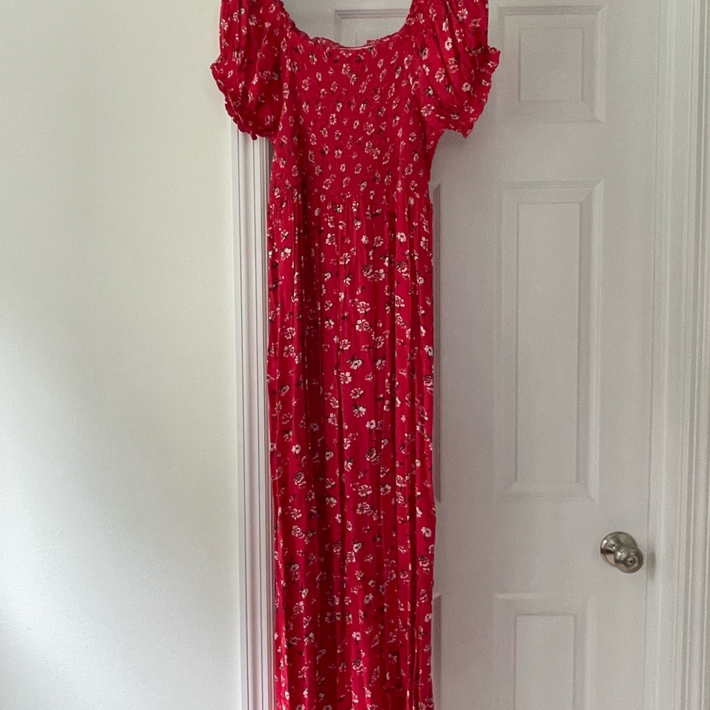 Red Floral Maxi Dress